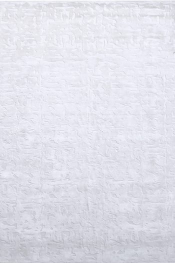 textured high low handmade rug in white wool