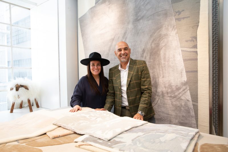 hand knotted wool and silk rug collections at rug art nyc. collaboration of rug collection cara woodhouse and rug art nyc