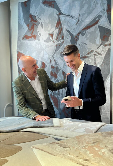 hand knotted wool and silk rug collections at rug art nyc. collaboration of rug collection franco rivera and rug art nyc