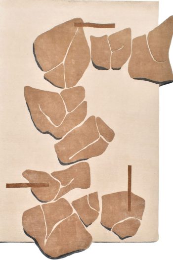 modern abstract rug design in handknotted wool and silk