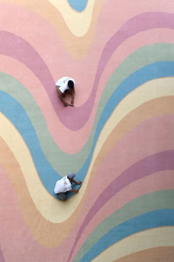 hand knotted modern rugs designed by sasha bikoff. colorful pink rugs