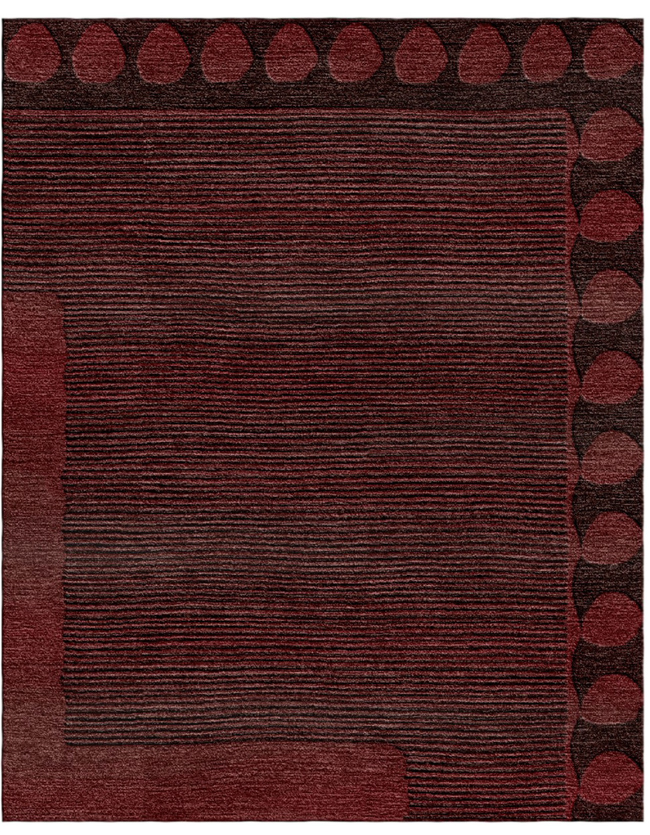 textured design rug in high and low cut pile. luxurious rugs by rug art nyc. burgundy rug