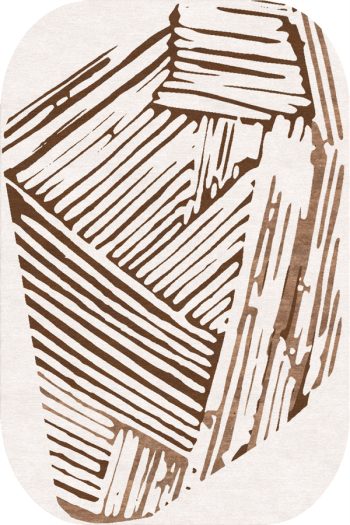 handmade neutral rug with abstract vertical texture and layered forms and ivory, sand, beige and stone tones