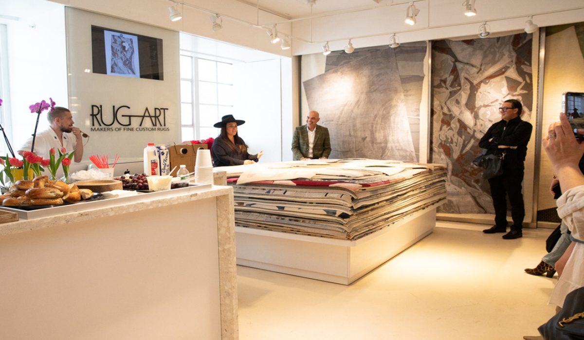 hand knotted wool and silk rug collections at rug art nyc. collaboration of rug collection cara woodhouse and rug art nyc